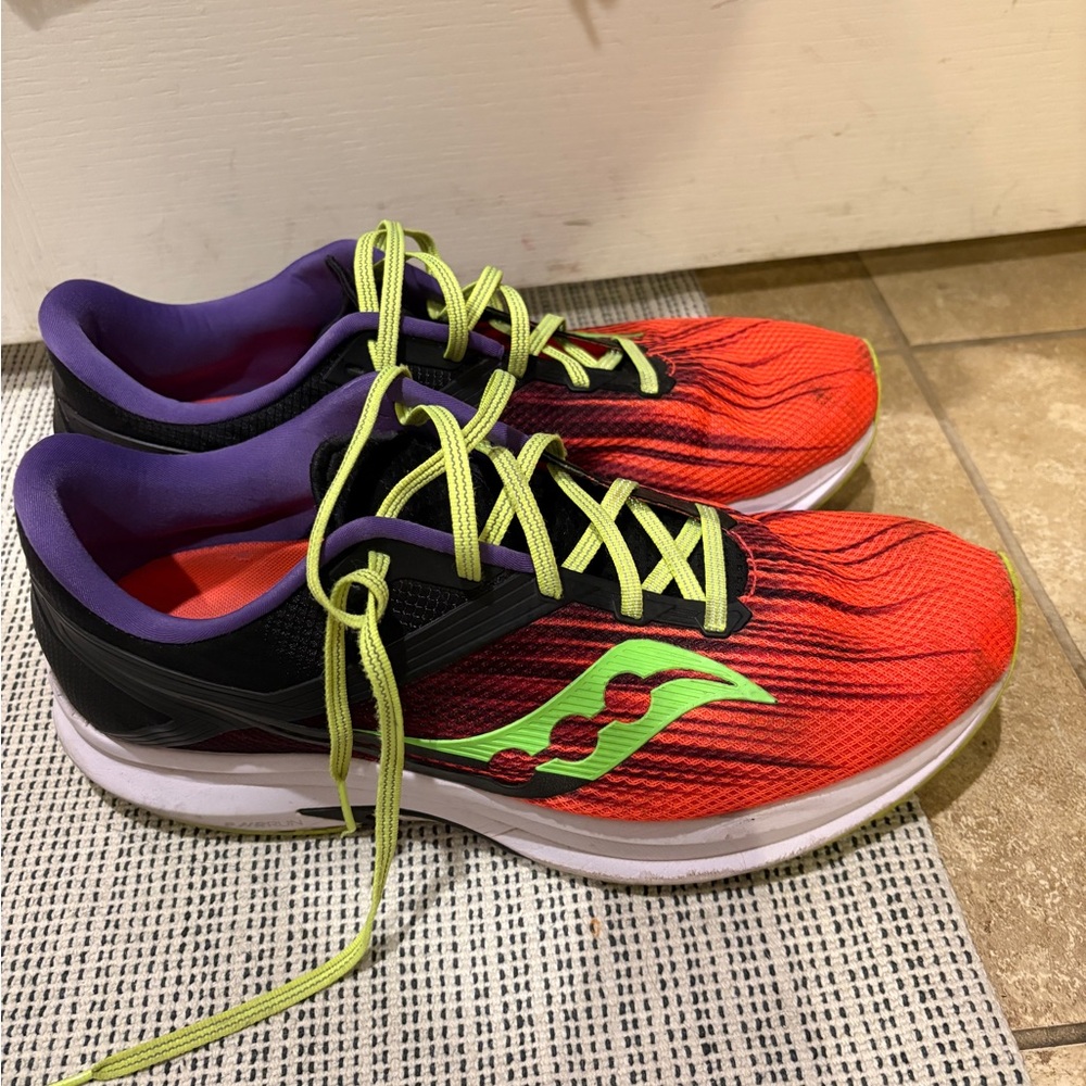 Saucony Vibrant Red and Black Sneakers